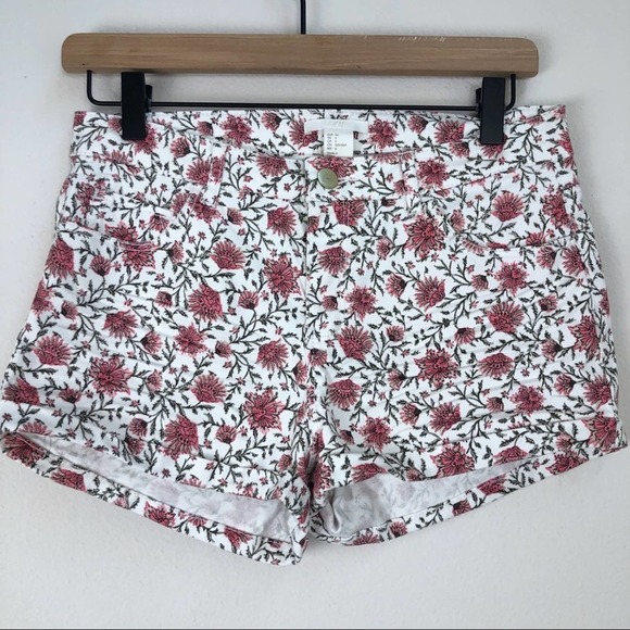H&M Floral Zip Fly Shorts Size 6 - Picture 2 of 6